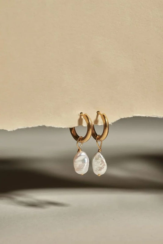 Aurora Pearl Hoops