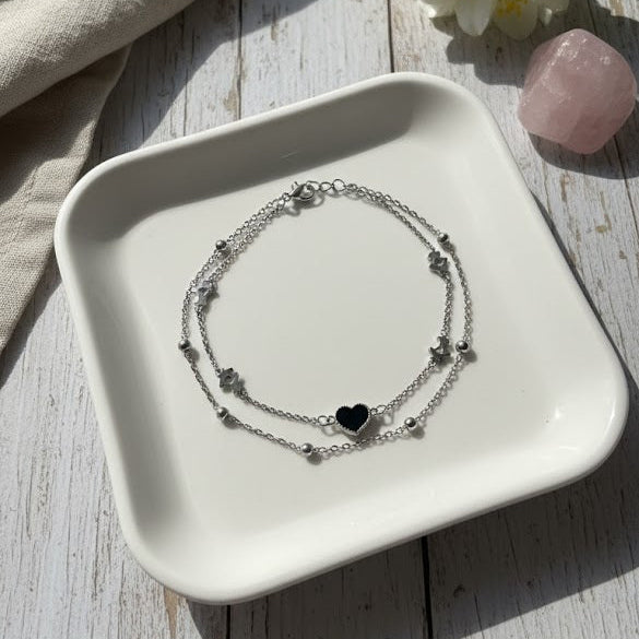 Black heart bracelet